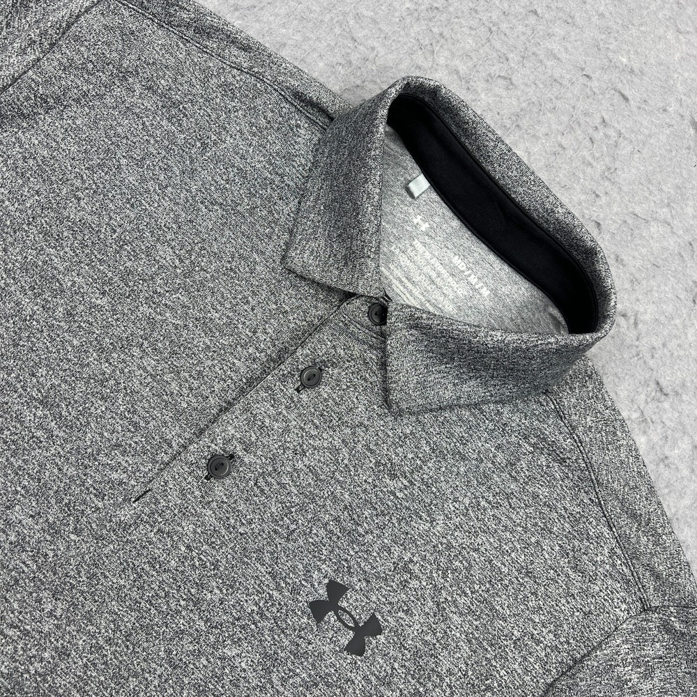 Under Armour Playoff Polo Men's Medium Gray Loose Classic Performance Golf Shirt